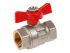 Кран шаровый 1/2' вн.-вн. бабочка PN40, AV Engineering(Латунь, макс.  40 бар, макс.  110 °С)