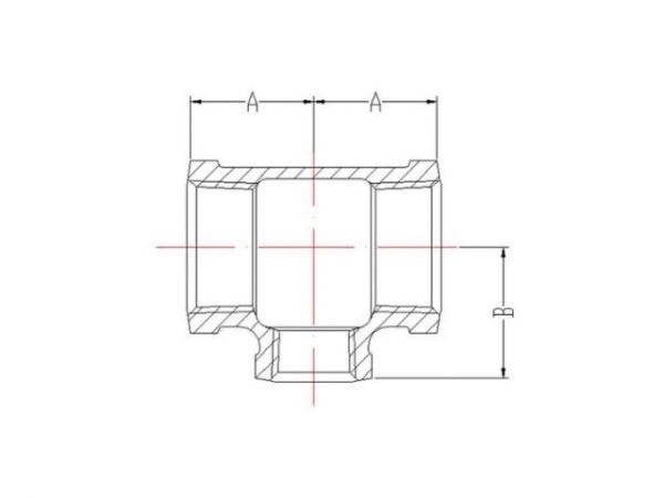 Тройник ред. 2' х 1 1/4' чугун оцинк., AV Engineering