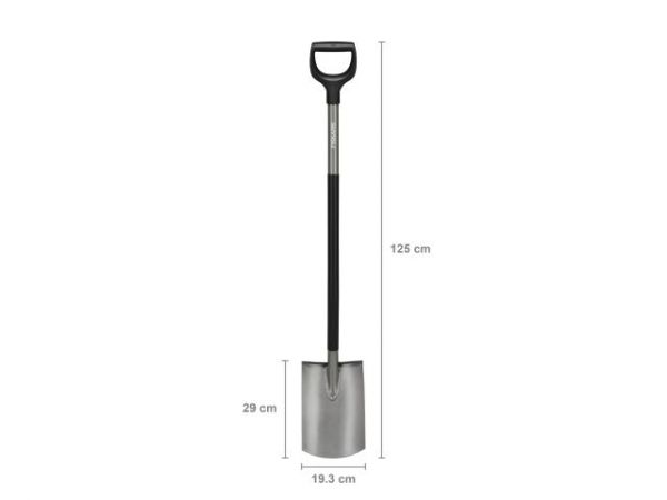 Лопата штыковая с закругл.лезвием Ergonomic FISKARS(длина:1250мм, ширина:193мм)