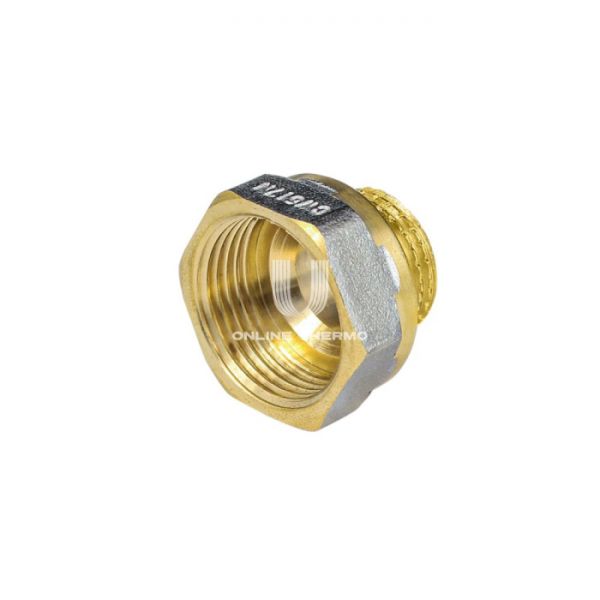 Переходник с внутренней и наружной резьбой Aquasfera 9021-03 ВР-НР 1"×3/4", никелированный