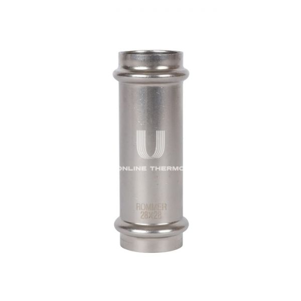Муфта двураструбная равносторонняя Rommer RSS-0019-000028, 28 мм, пресс-обжим