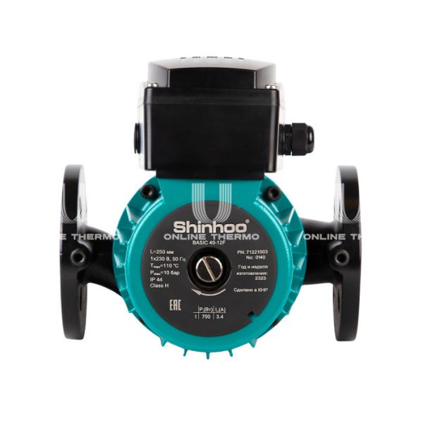 Насос циркуляционный Shinhoo BASIC 65-12SF 71222007, база 300, 3х380 В, фланцевое соединение