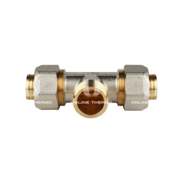 Тройник с наружной резьбой Stout SFS-0011-000132 1"x32, никелированный, компрессионный