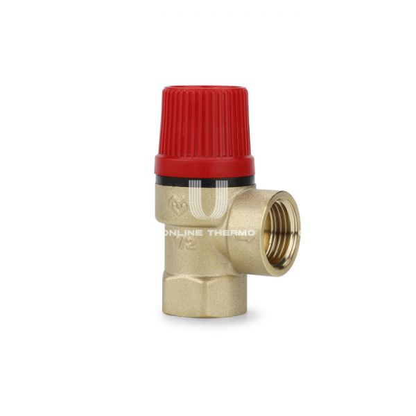 Клапан предохранительный (сбросной) Varmega VM16601 1/2" ВР, 1.5 бар, мембранный, латунь