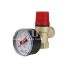 Клапан предохранительный (сбросной) Varmega VM16611 1/2" ВР, 1.5 бар, мембранный, латунь, с манометром