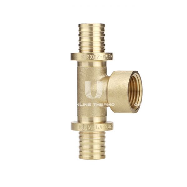 Тройник с внутренней резьбой Varmega Slide-fit VM51116, 25х3/4", латунный, аксиальный