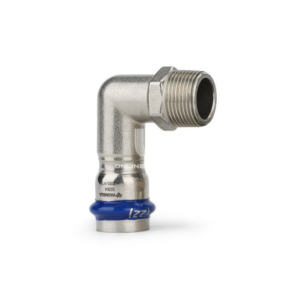 Угольник раструбный Varmega Inox Press с наружной резьбой VM715002805, 28?3/4"