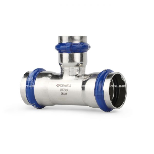 Тройник раструбный Varmega Inox Press переходной VM719281828, 28?18?28 мм