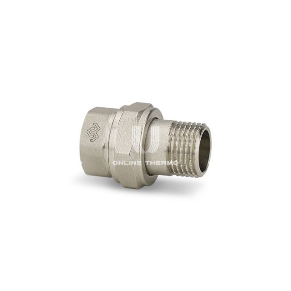 Прямое разъемное соединение Varmega ВР-НР 3/4", VMTF50-N000505, с уплотнением o-ring, никелированное
