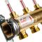 Распределительный коллектор (группа) с расходомерами Watts HKV/T-7 10004201 ВР 1", на 7 контуров 3/4" ЕК, латунь, с концевыми группами
