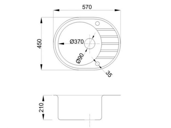 Мойка кухонная из искусственного камня RIO гранит 570х450 мм, AV Engineering