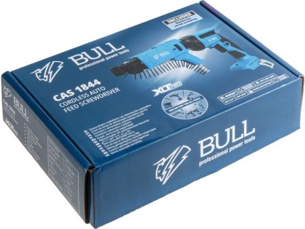 Ленточный шуруповерт BULL CAS 1844 в кор. SOLO, XLTpro, БЕСЩЕТ., 18 В, 4500 об/мин, 57 мм(Саморезы до 57 мм)