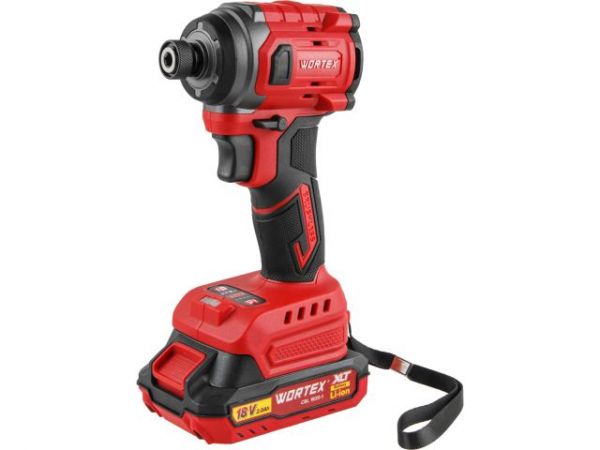 Ударный гайковерт/винтоверт WORTEX CWR 0218 в чем. XLT 2x2 А*ч, БЕСЩЕТ., 18 В, 220 Н*м(внутр. шестигр. 1/4', вес 0,92 кг)