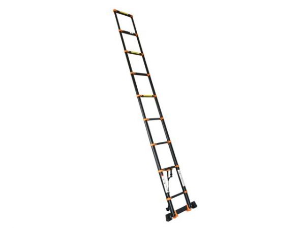Лестница телескопическая 1-секц. алюм. 350см, 9 ступ. 8,5кг BLACK LINE STARTUL (ST9931-035)(ширина ступени 8см, прорезиненные колеса и доп.стабилизаторы)