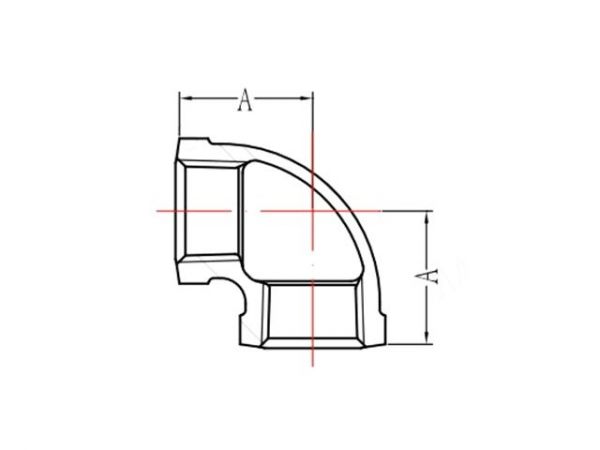 Колено 1/2' вн. чугун черн., AV Engineering