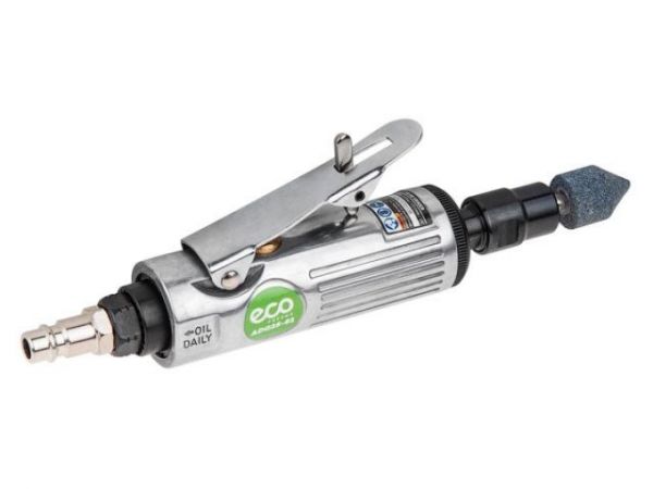 Пневмошлифмашина прямая ECO ADG25-01 с набором шарошек(25000 об/мин; 115 л/мин; Цанги:3 мм/6 мм; 10 шлифкамней; Чемодан)