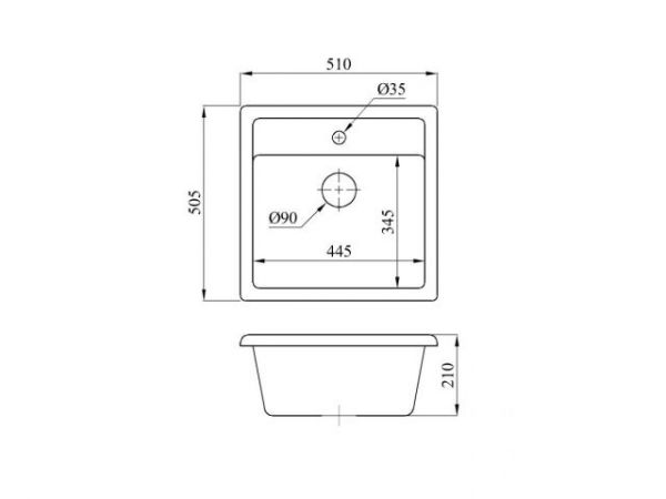 Мойка кухонная из искусственного камня STAR серый 510х505 мм, AV Engineering