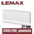 Стальной радиатор Lemax Valve Compact тип 21 500x700 мм