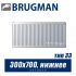 Радиатор Brugman FEV тип 33 300x700, нижнее подключение