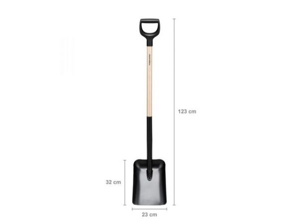Лопата совковая с дер. черенком и ручкой FISKARS