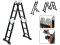 Лестница алюм. многофункц.4х3 ступ.(стрем.-175см,лестн.-355см) 12,3кг BLACK LINE STARTUL (ST9930-03)(усиленное шарнирное соединение, прорезиненные колеса и доп.стабилизаторы)