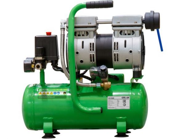 Компрессор ECO AE-10-OF1 безмасляный(120 л/мин, 8 атм, коаксиальный, безмасляный, ресив. 10 л, 220 В, 0,7 кВт)