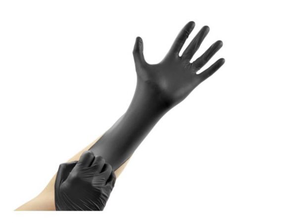 Перчатки нитриловые, р-р S, уп. 100 шт. черные LIBRY(текстурированные на пальцах)