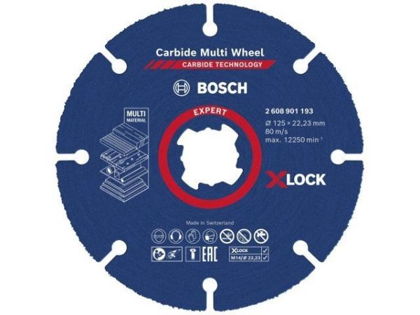 Круг отрезной 125х2.5x22.2 мм дерево, пластик, гипсокартон X-LOCK Carbide BOSCH(прямой)
