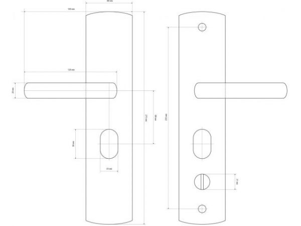 Ручка на планке для кит. металл. дверей РН-СТ217-R правая СТАНДАРТ