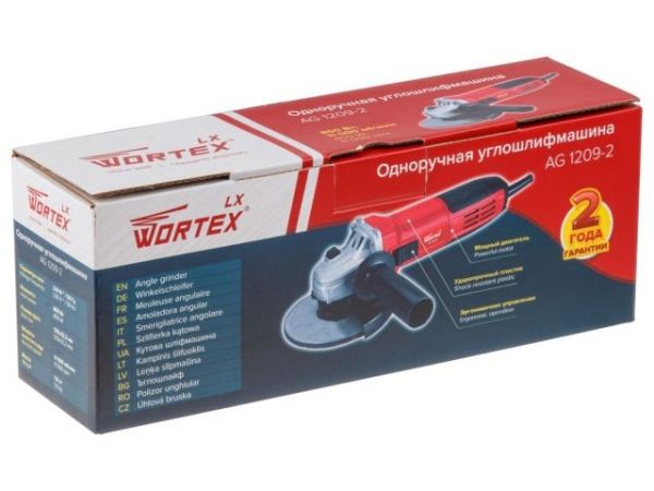 Одноручная углошлифмашина WORTEX LX AG 1209-2 в кор. 850 Вт, 125 мм, 11000 об/мин(пылезащита двигателя и подшипника)