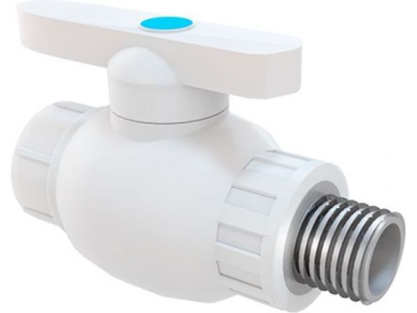 Кран шар. ПП 20х1/2' нар. бел. РТП