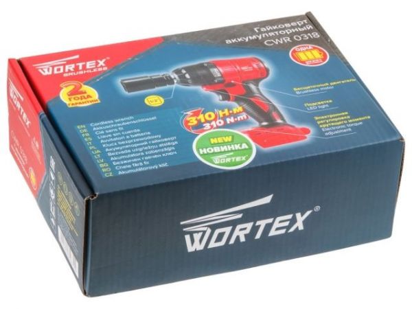 Ударный гайковерт WORTEX CWR 0318 в кор. ALL1 XLT SOLO БЕСЩЕТ., 18 В, 310 Н*м, 1/2'(вес 2.0 кг)