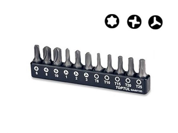 Набор бит 1/4' 11шт. TOPTUL