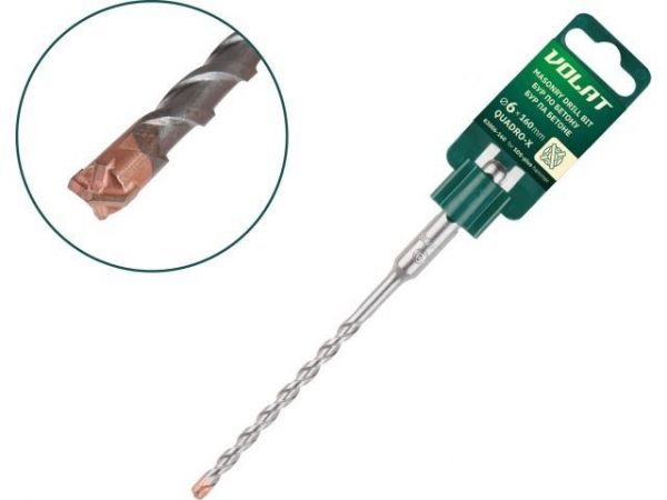 6х100х160 мм бур (сверло) SDS-plus QUADRO-X ВОЛАТ(бур по бетону, крестовая пластина)