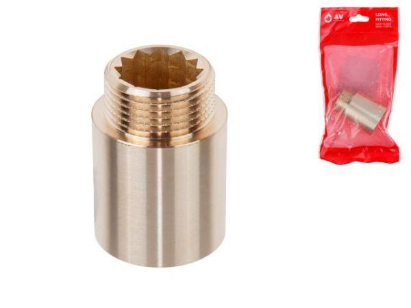Удлинитель 1' вн.-нар. х 40 мм, AV Engineering (инд. упак.)(Латунь, макс.  16 бар, макс.  110 °С)