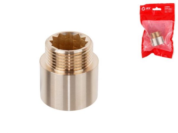 Удлинитель 1' вн.-нар. х 20 мм, AV Engineering (инд. упак.)(Латунь, макс.  16 бар, макс.  110 °С)