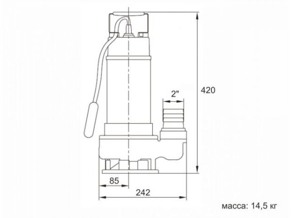 Насос погружной фекальный Marvel 1200 FE 333/12 A&P(550 Вт, 19980 л/ч, 12,1 м)