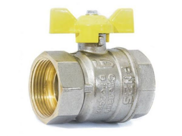 Кран шаровый 1' вн.-вн. бабочка (ГАЗ) PN40, LD