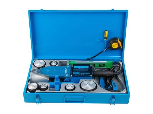 Сварочный аппарат для полимерных труб Solaris PW-1502(1500-1650 Вт; 6 насадок: 20 - 63 мм; 2 режима нагрева; доп.аксессуары)