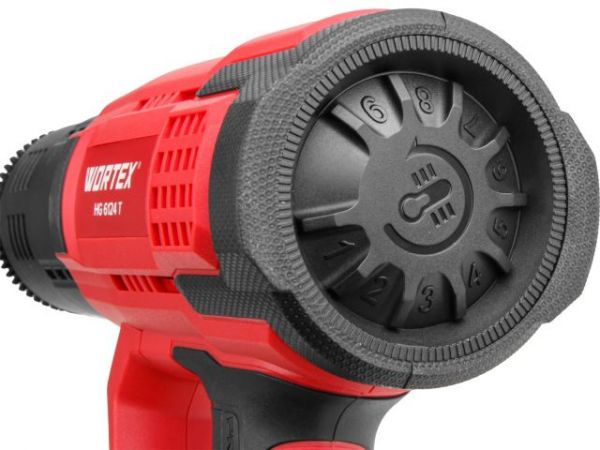 Термовоздуходувка WORTEX HG 6124 T в кор. + набор сопл 2000 Вт, 2 режима., 60-600 °С(плавн. рег., 300, 500 л/мин)