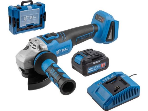 Углошлифмашина BULL CSG 1812 R Xcase, XLTpro, БЕСЩЕТ, 125 мм, рег. об., 8000 об/мин, 1х4 А*ч(рег. об.)