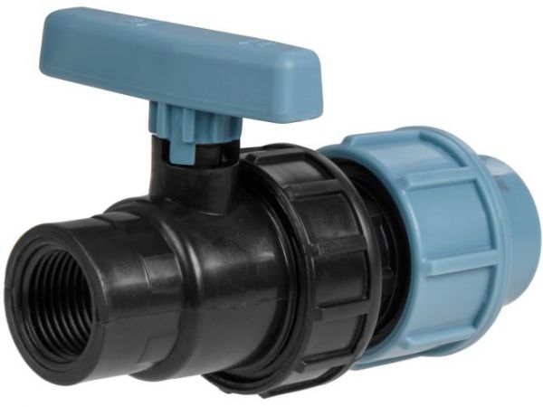 Кран шар. ПЭ 20 х 1/2' вн., AV Engineering(Полипропилен, макс.  16 бар, макс.  40 °С)