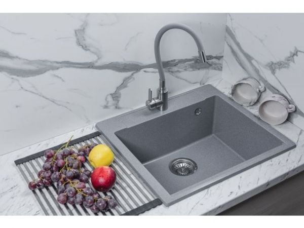 Мойка кухонная из искусственного камня UNIT серебро 550х500 мм, AV Engineering