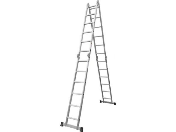 Лестница алюм. многофункц. 4х6 ступ. (стрем.-330см, лестн.-680см) 15,8кг STARTUL (ST9732-06)(усиленное шарнирное соединение)