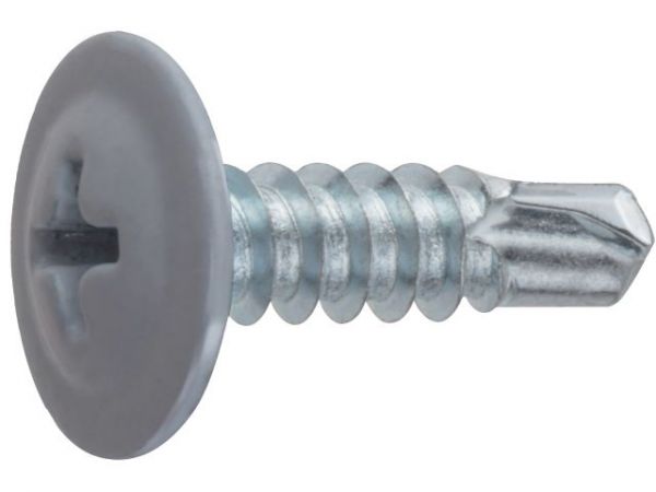 Саморез 4.2х19 мм с прессшайбой, цинк, со сверлом, RAL 7004 (12000 шт в коробе) STARFIX(цвет сигнальный серый)