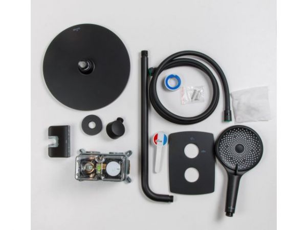 Душевая система (Lt) D35, серия Rose черный + белый, a-five(Встраиваемый, Излива нет, 1000 - 1200 мм.)