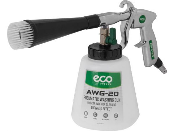 Пистолет моечный пневматический ECO AWG-20 (для химчистки)(ТОРНАДОР; 160 л/мин; бак: 1000 мл; 4-8 бар)
