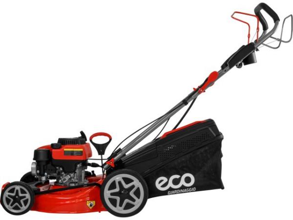 Газонокосилка бензиновая ECO LG-645 E самоходная(4 л.с., шир. 46 см, самоходная, электростарт, мульчир., стальн. корпус, травосборник 60 л)