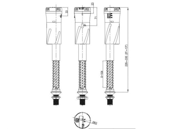 Арматура водосливная с нижней подачей, AV Engineering(Латунь, Гарантия 5 лет)