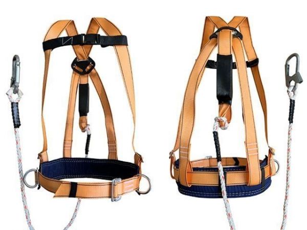 Удерживающая привязь УП-2Д+Строп В (канат)+а (амортизатор) (р-р XL)(регулировка от S до XL (обхват пояса 740-1640мм))